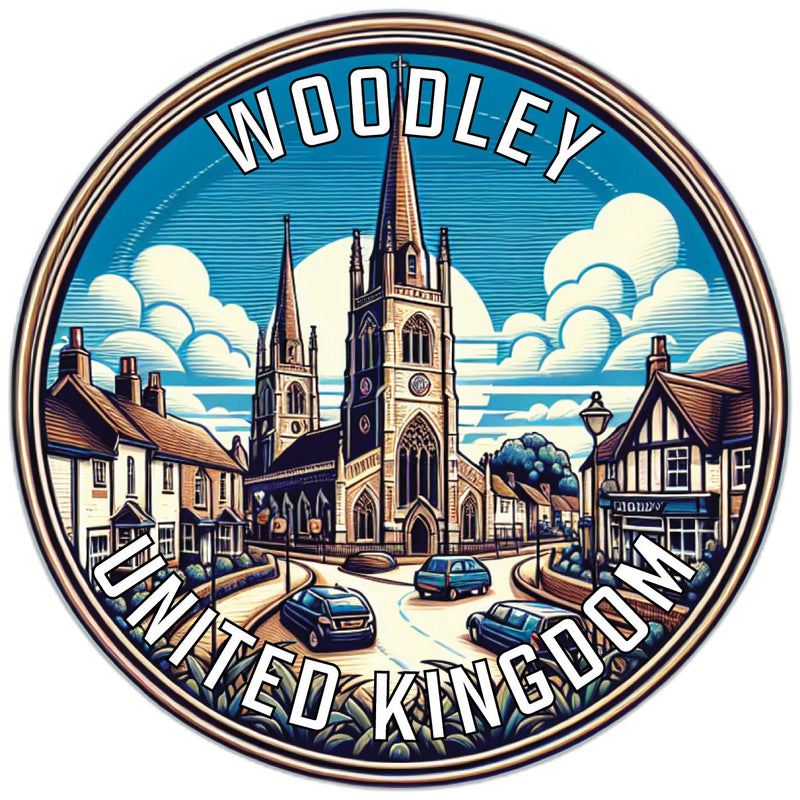 Woodley United Kingdom Souvenir Die Cut Flat Magnet 2-Inch