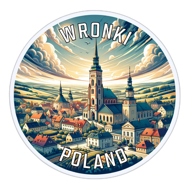 Wronki Poland Souvenir Die Cut Flat Magnet 6-Inch
