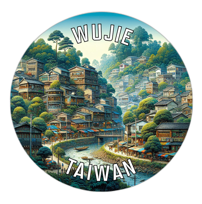 Wujie Taiwan Souvenir Die Cut Flat Magnet 2-Inch