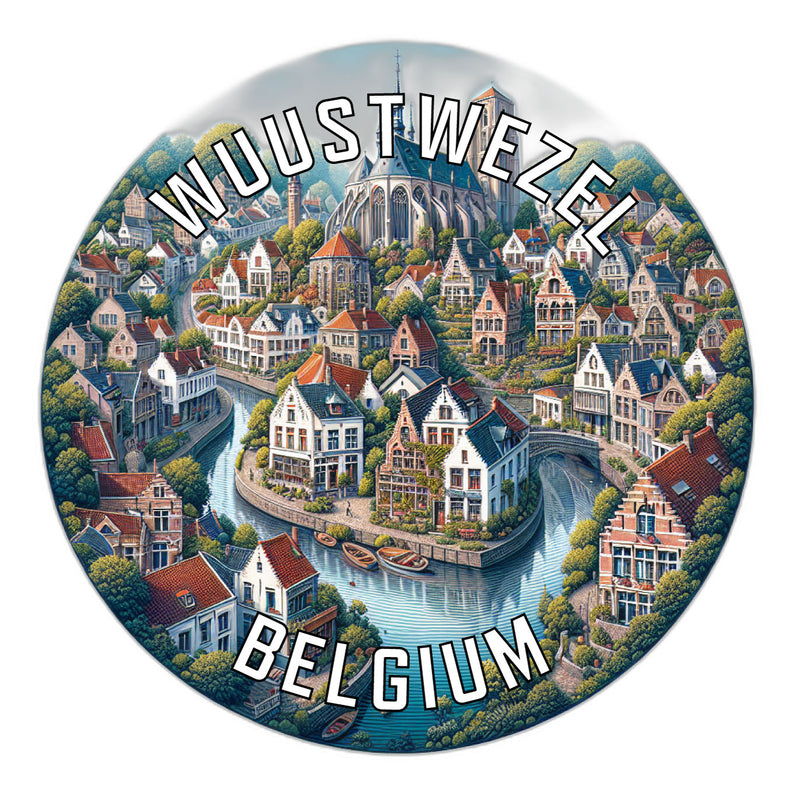 Wuustwezel Belgium Souvenir Die Cut Flat Magnet 6-Inch