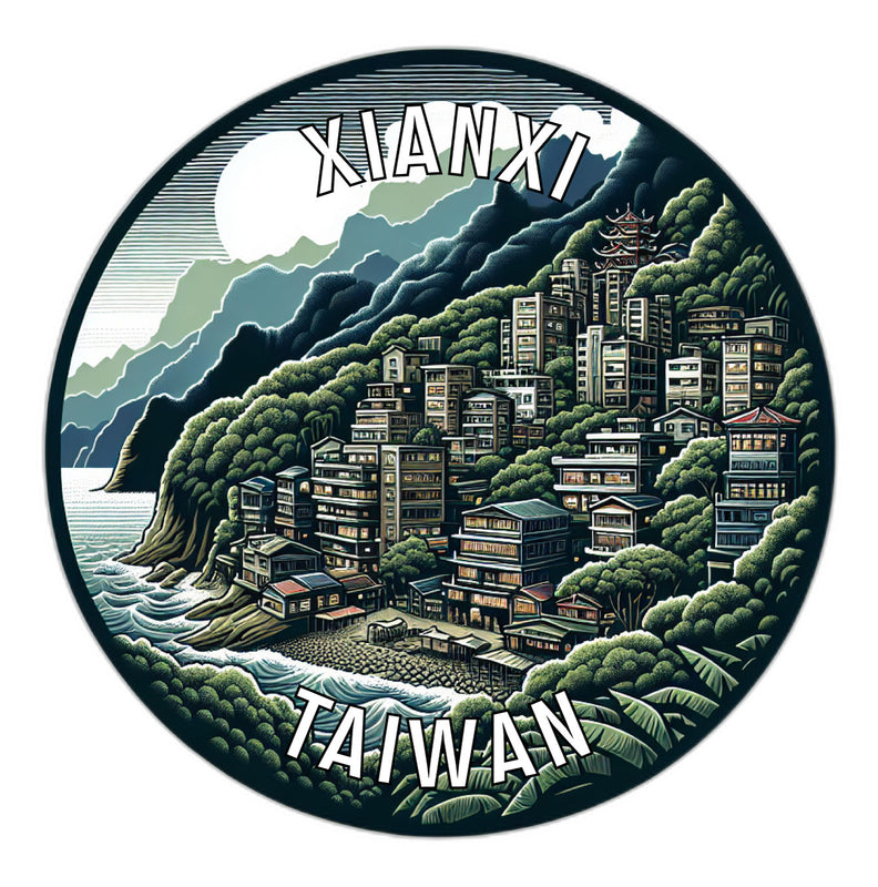 Xianxi Taiwan Souvenir Die Cut Flat Magnet 2-Inch