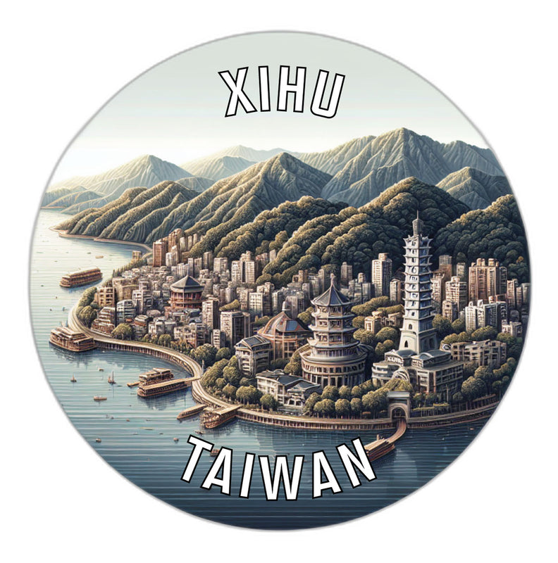Xihu Taiwan Souvenir Die Cut Flat Magnet 3-Inch