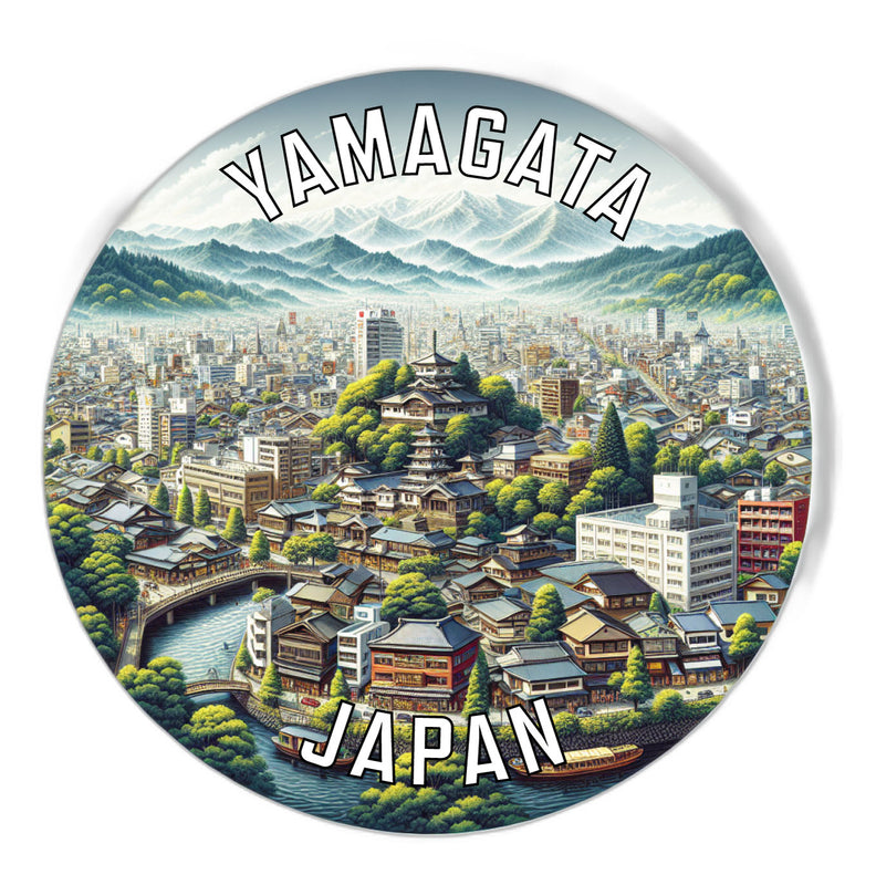 Yamagata Japan Souvenir Die Cut Flat Magnet 3-Inch