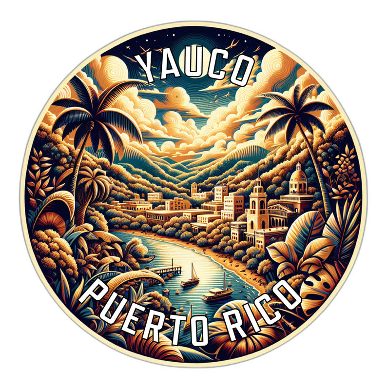 Yauco Puerto Rico Souvenir Die Cut Flat Magnet 6-Inch