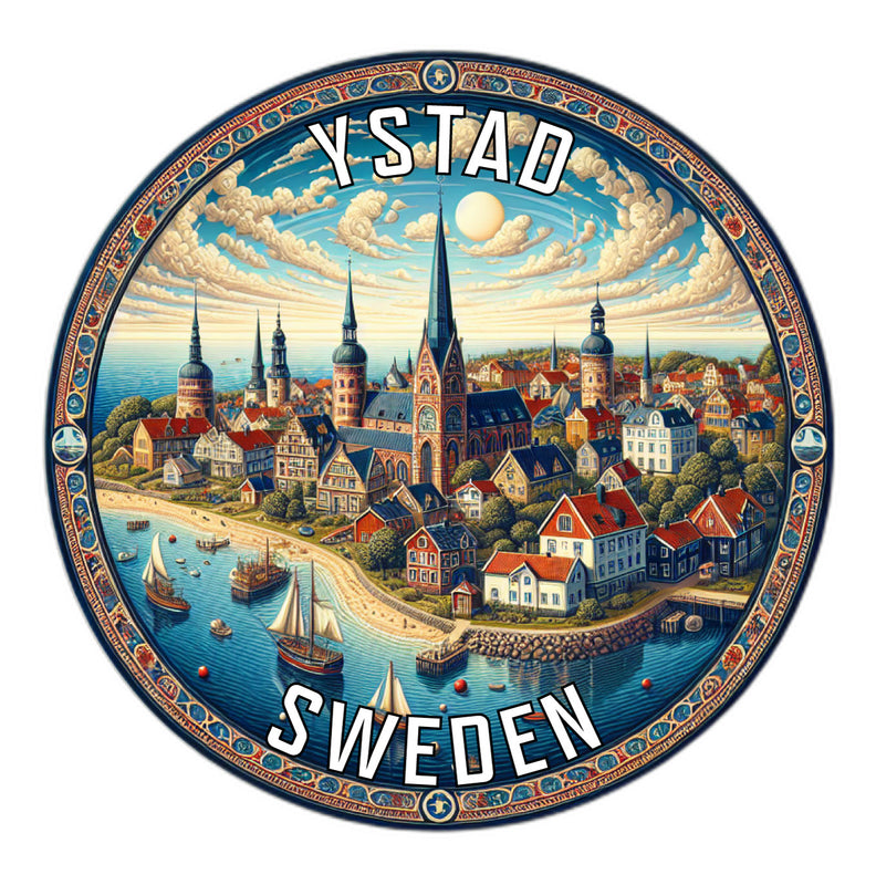 Ystad Sweden Souvenir Die Cut Flat Magnet 6-Inch