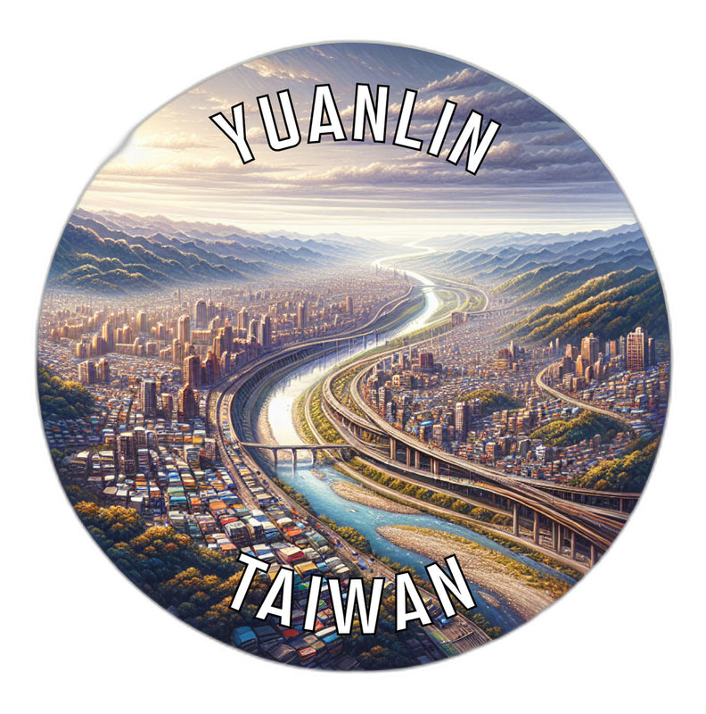 Yuanlin Taiwan Souvenir Die Cut Flat Magnet 2-Inch