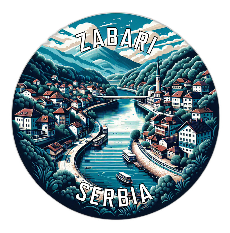 Zabari Serbia Souvenir Die Cut Flat Magnet 6-Inch