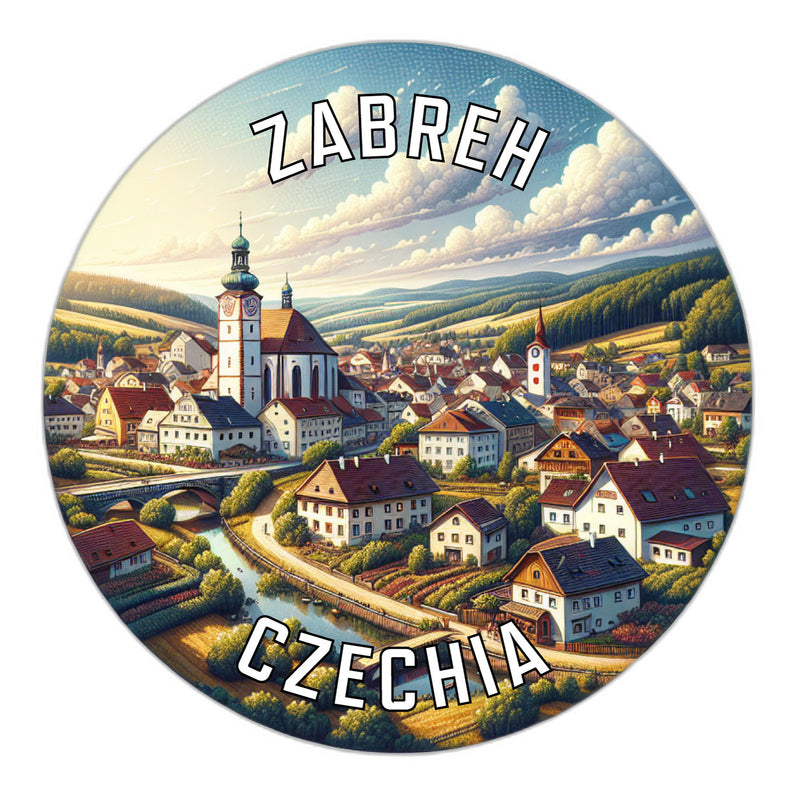 Zabreh Czechia Souvenir Die Cut Flat Magnet 6-Inch