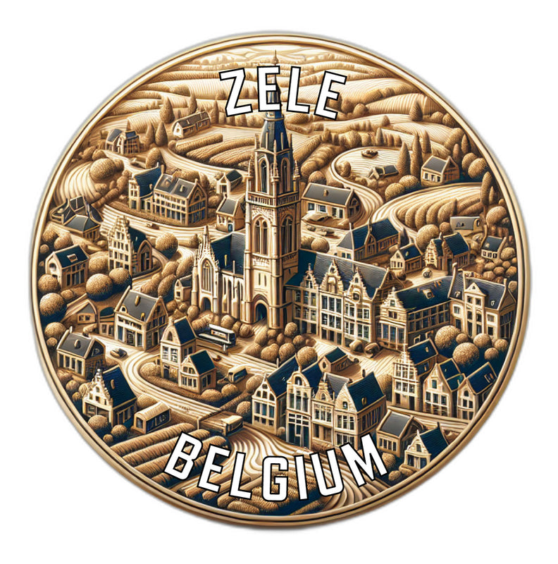 Zele Belgium Souvenir Die Cut Flat Magnet 6-Inch