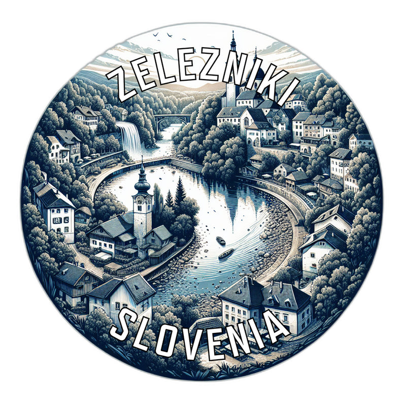 Zelezniki Slovenia Souvenir Die Cut Flat Magnet 2-Inch