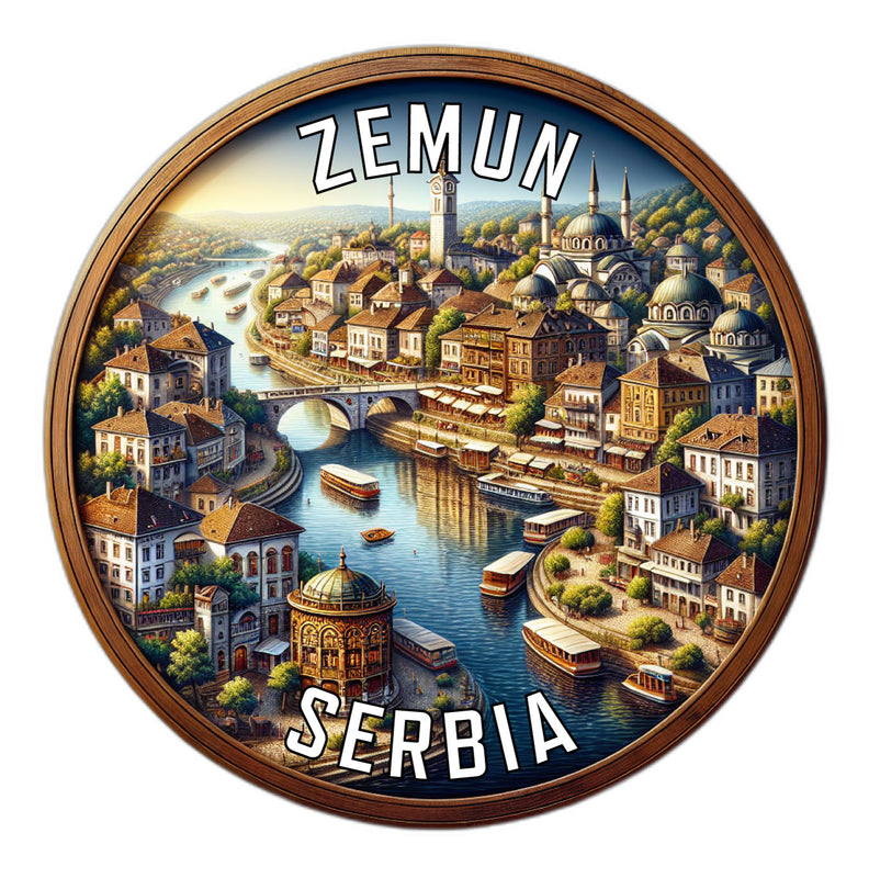 Zemun Serbia Souvenir Die Cut Flat Magnet 6-Inch
