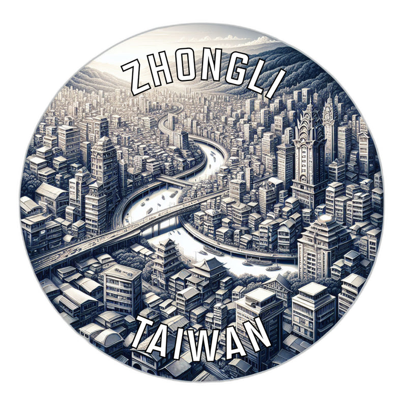 Zhongli Taiwan Souvenir Die Cut Flat Magnet 2-Inch