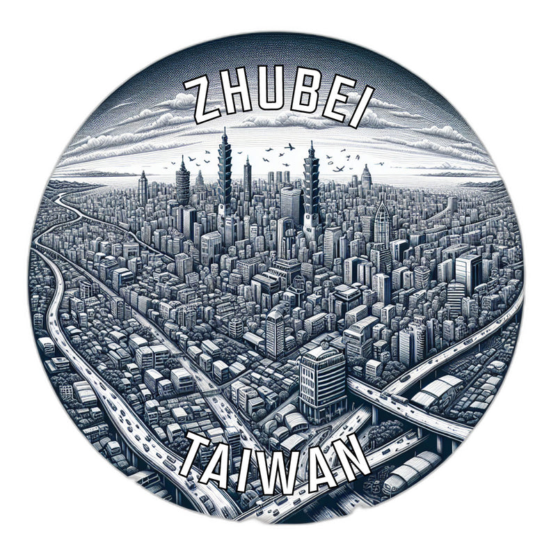Zhubei Taiwan Souvenir Die Cut Flat Magnet 6-Inch