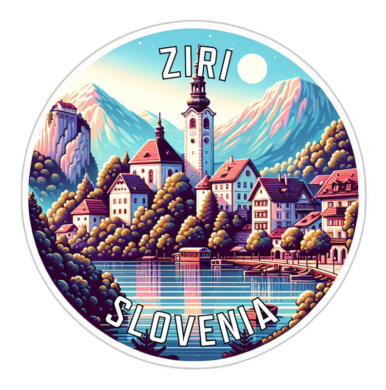 Ziri Slovenia Souvenir Die Cut Flat Magnet 6-Inch