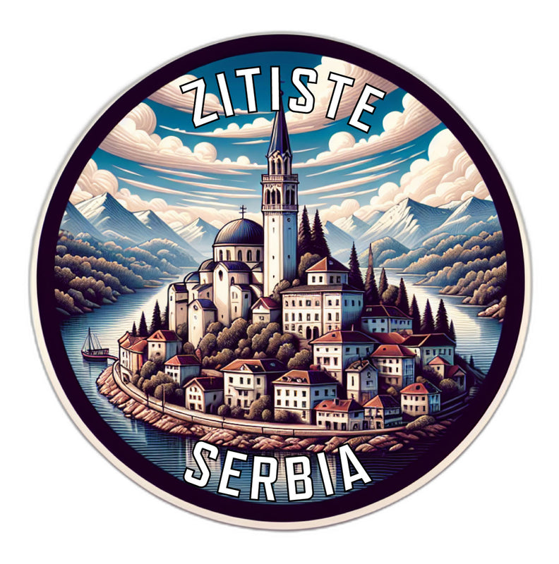 Zitiste Serbia Souvenir Die Cut Flat Magnet 2-Inch