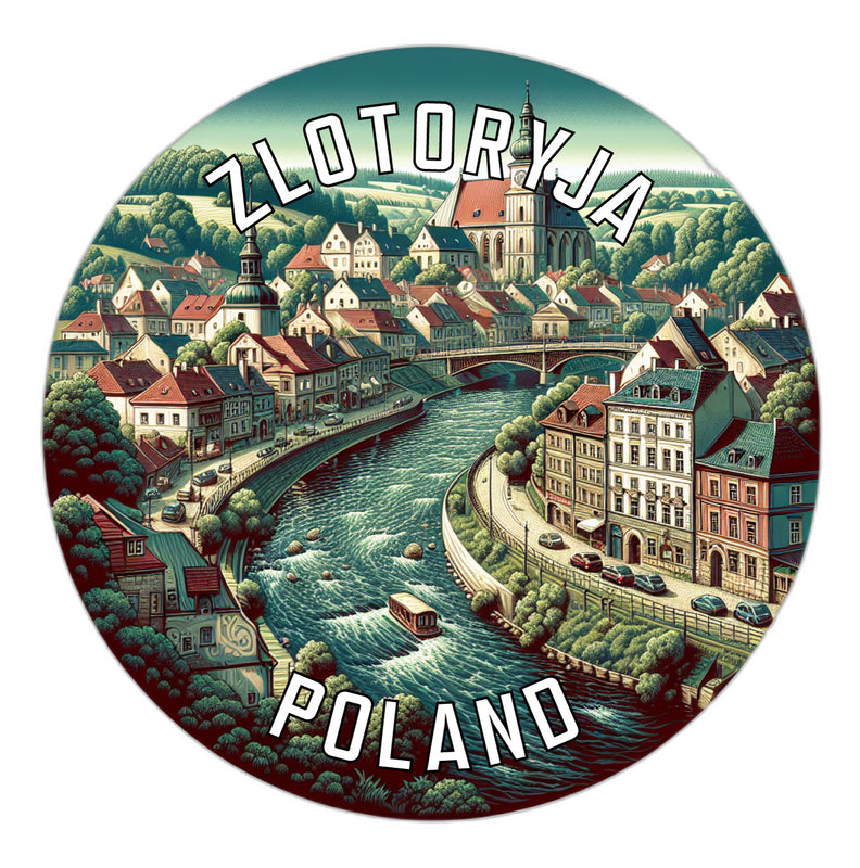 Zlotoryja Poland Souvenir Die Cut Flat Magnet 6-Inch