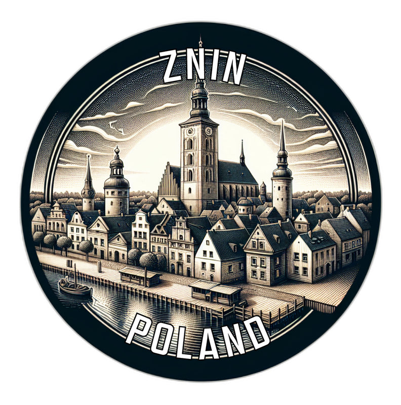 Znin Poland Souvenir Die Cut Flat Magnet 6-Inch
