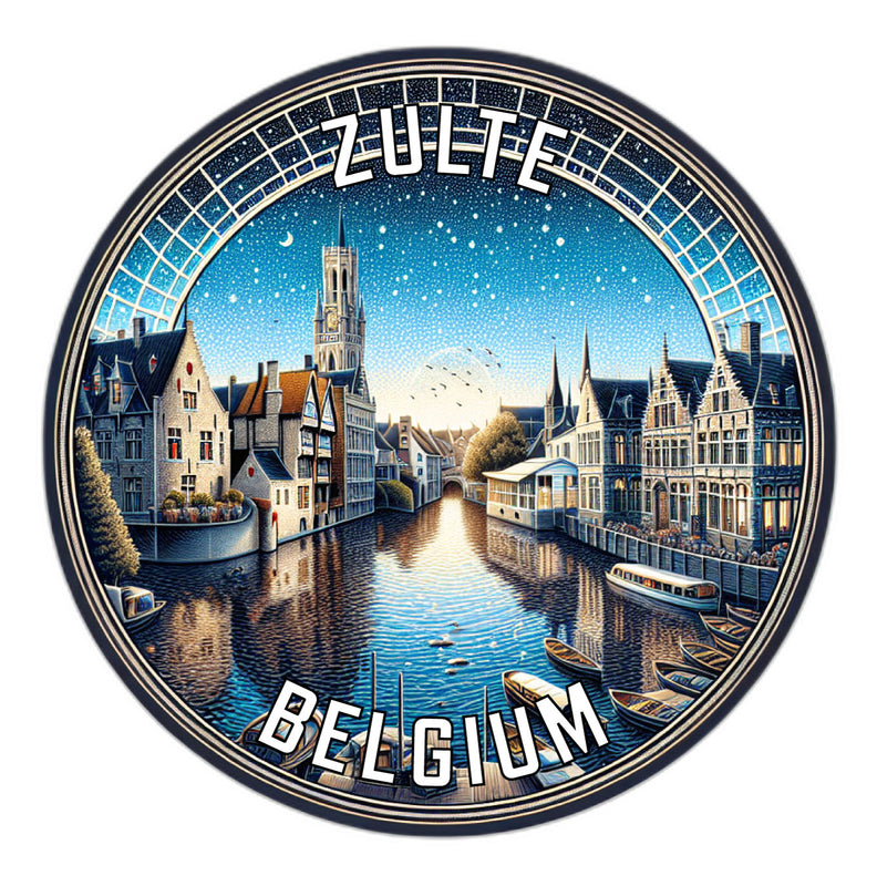 Zulte Belgium Souvenir Die Cut Flat Magnet 6-Inch