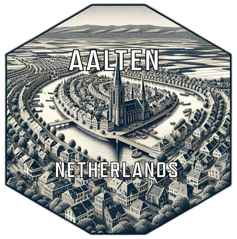 Aalten Netherlands Souvenir Travel Destination Die Cut Hexagon Fridge Magnet 2-Inch