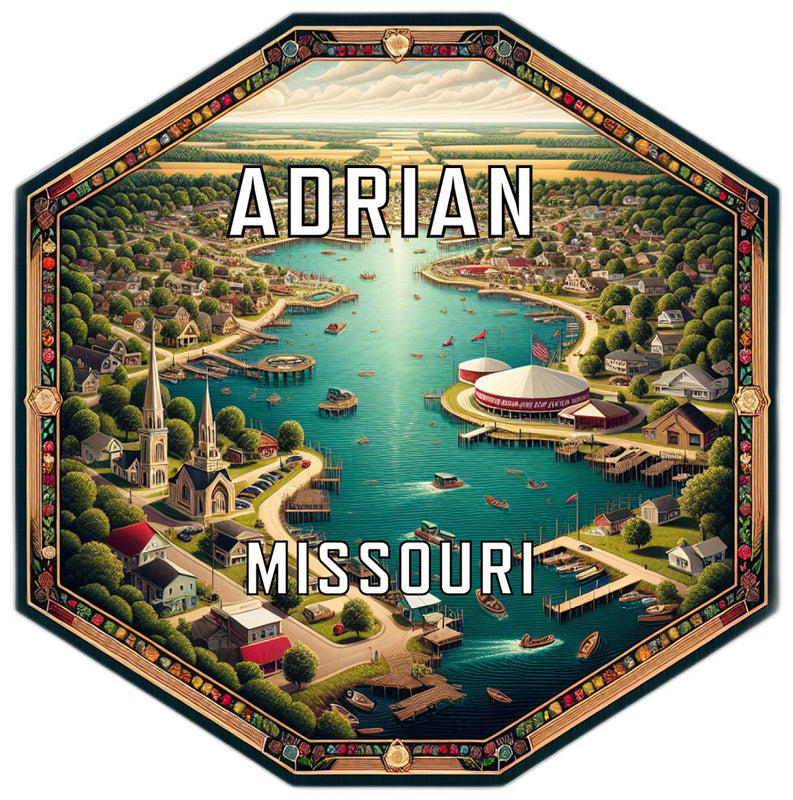 Adrian Missouri Souvenir Travel Destination Die Cut Hexagon Fridge Magnet 2-Inch