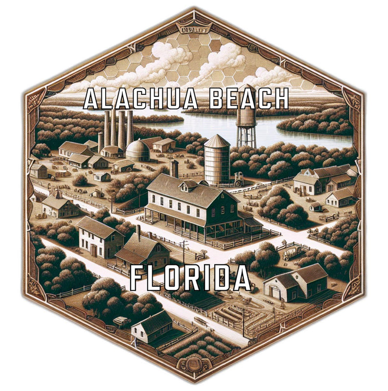 Alachua Beach Florida Souvenir Travel Destination Die Cut Hexagon Fridge Magnet 2-Inch