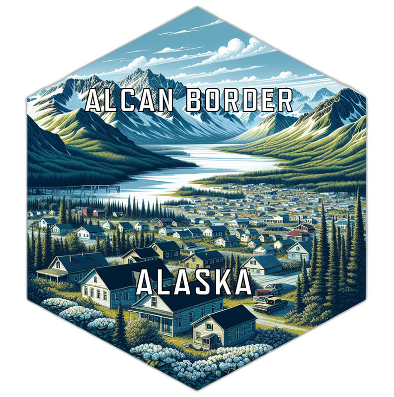 Alcan Border Alaska Travel Destination Souvenir Vinyl Decal Sticker 2-Inch
