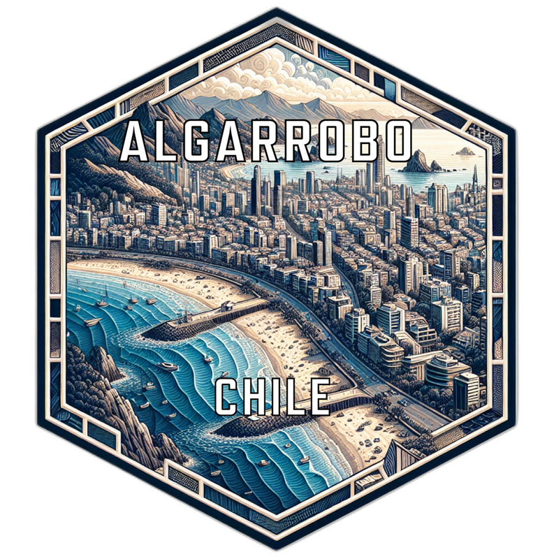 Algarrobo Chile Souvenir Travel Destination Die Cut Hexagon Fridge Magnet 2-Inch