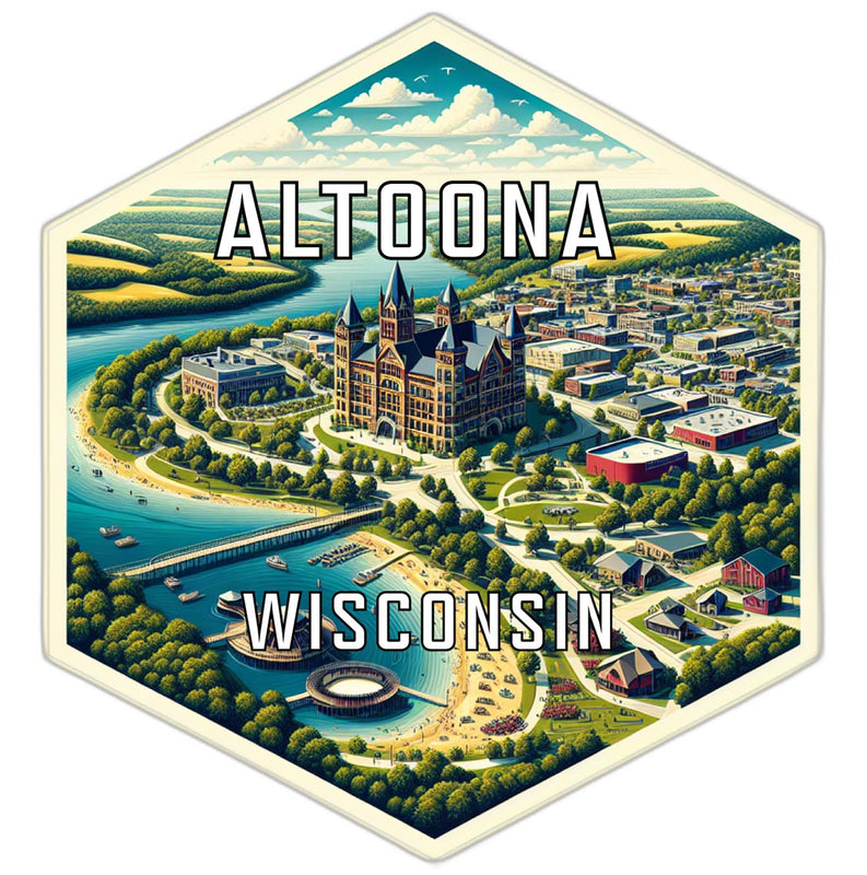 Altoona Wisconsin Travel Destination Souvenir Vinyl Decal Sticker 6-Inch
