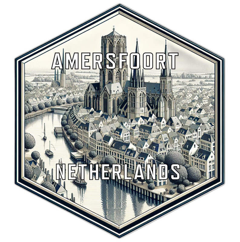 Amersfoort Netherlands Souvenir Travel Destination Die Cut Hexagon Fridge Magnet 2-Inch