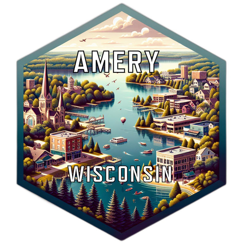 Amery Wisconsin Travel Destination Souvenir Vinyl Decal Sticker 2-Inch