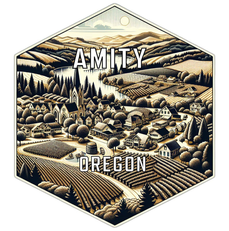 Amity Oregon Travel Destination Souvenir Vinyl Decal Sticker 2-Inch