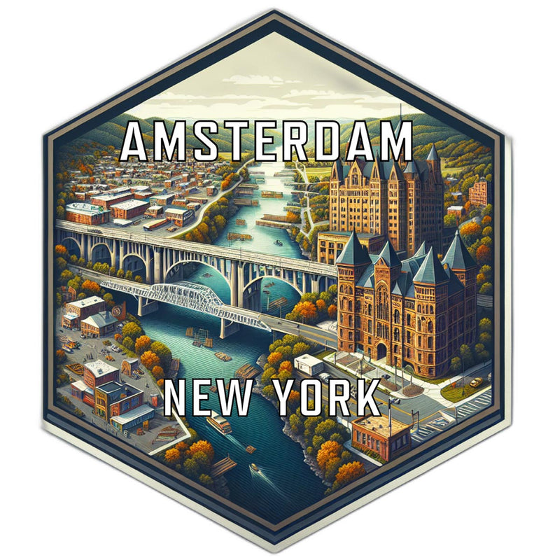 Amsterdam New York Travel Destination Souvenir Vinyl Decal Sticker 2-Inch
