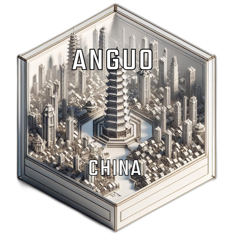 Anguo China Souvenir Travel Destination Die Cut Hexagon Fridge Magnet 6-Inch