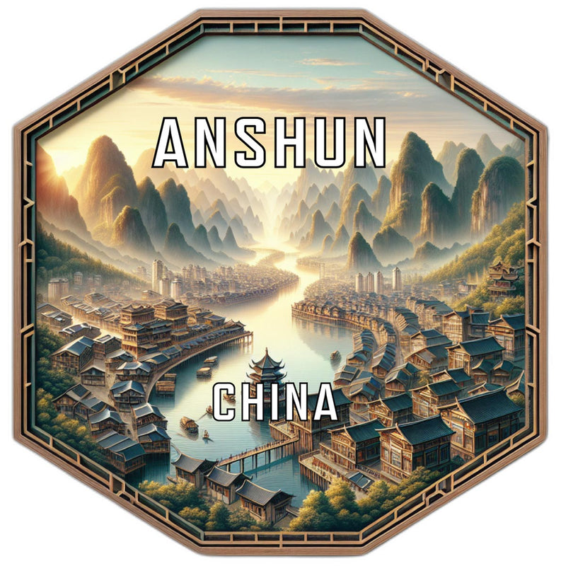 Anshun China Travel Destination Souvenir Vinyl Decal Sticker 6-Inch