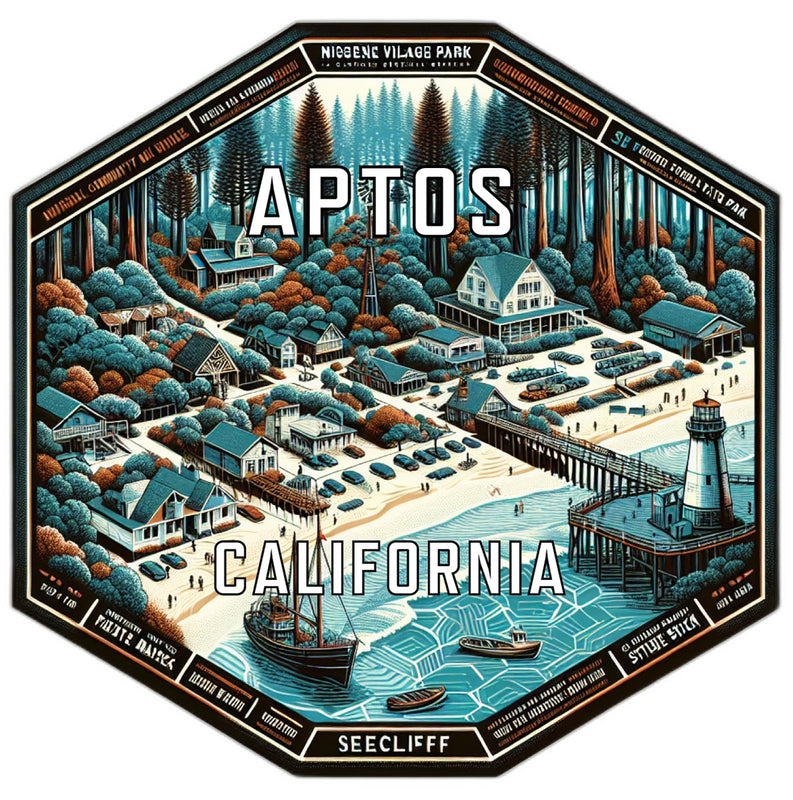 Aptos California Travel Destination Souvenir Vinyl Decal Sticker 2-Inch