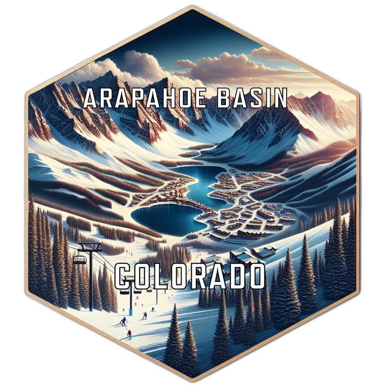 Arapahoe Basin Colorado Souvenir Travel Destination Die Cut Hexagon Fridge Magnet 2-Inch