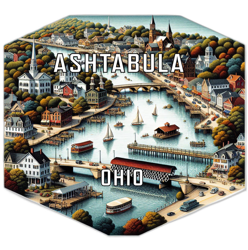 Ashtabula Ohio Travel Destination Souvenir Vinyl Decal Sticker 6-Inch
