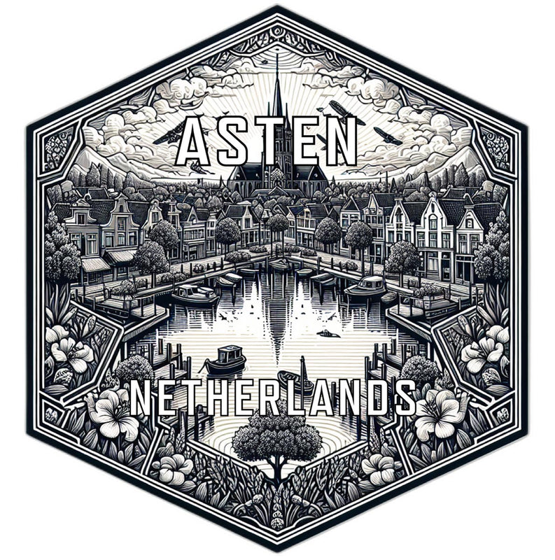 Asten Netherlands Travel Destination Souvenir Vinyl Decal Sticker 2-Inch