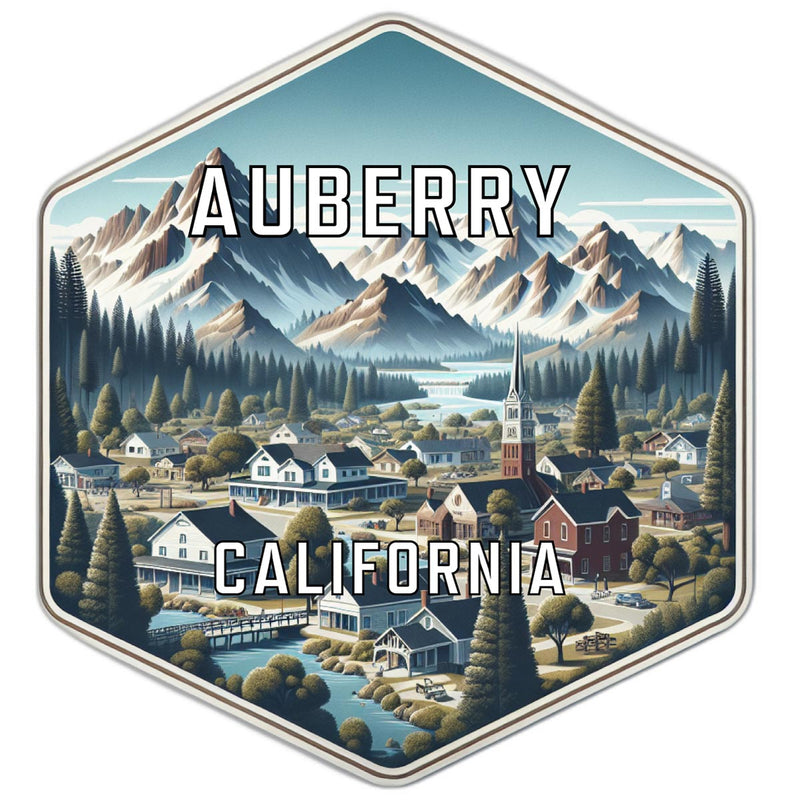 Auberry California Travel Destination Souvenir Vinyl Decal Sticker 2-Inch