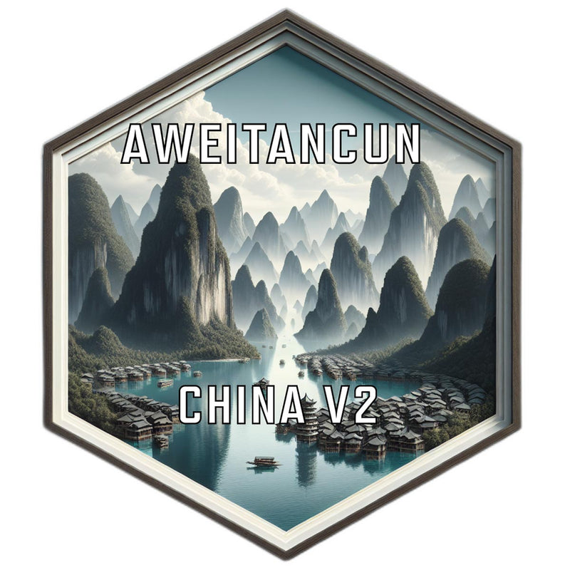 Aweitancun China Souvenir Travel Destination Die Cut Hexagon Fridge Magnet 2-Inch