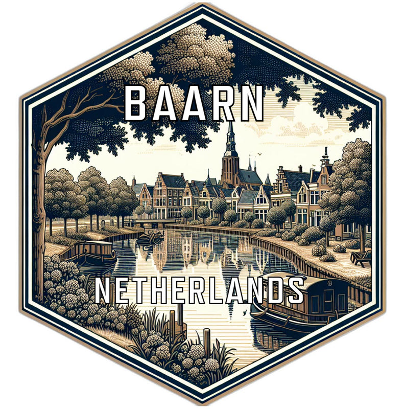 Baarn Netherlands Souvenir Travel Destination Die Cut Hexagon Fridge Magnet 6-Inch