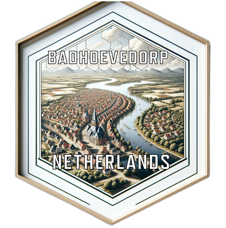 Badhoevedorp Netherlands Souvenir Travel Destination Die Cut Hexagon Fridge Magnet 2-Inch