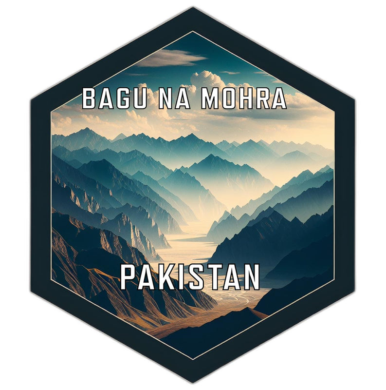 Bagu Na Mohra Pakistan Souvenir Travel Destination Die Cut Hexagon Fridge Magnet 2-Inch
