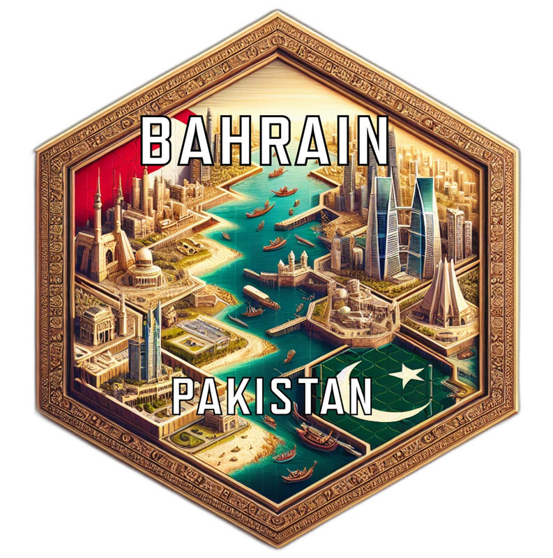 Bahrain Pakistan Travel Destination Souvenir Vinyl Decal Sticker 6-Inch