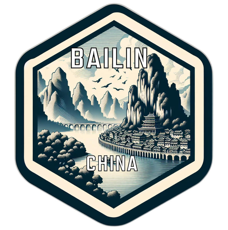 Bailin China Souvenir Travel Destination Die Cut Hexagon Fridge Magnet 2-Inch
