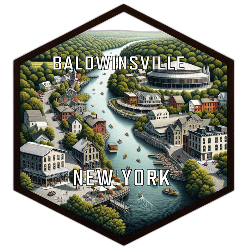 Baldwinsville New York Souvenir Travel Destination Die Cut Hexagon Fridge Magnet 2-Inch