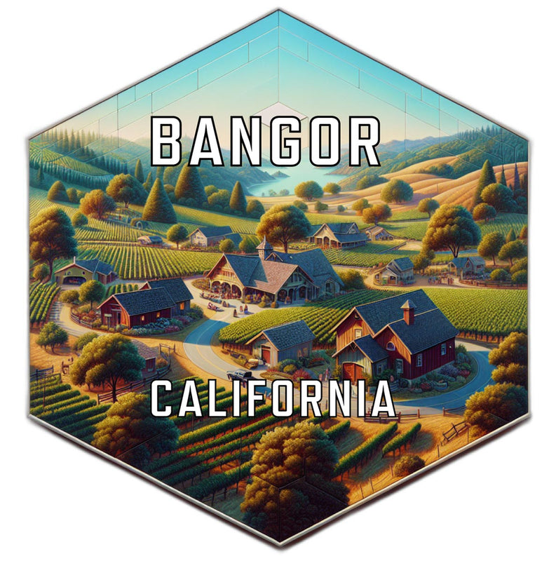 Bangor California Travel Destination Souvenir Vinyl Decal Sticker 6-Inch