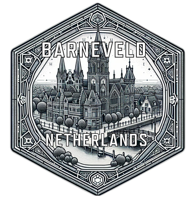 Barneveld Netherlands Souvenir Travel Destination Die Cut Hexagon Fridge Magnet 6-Inch
