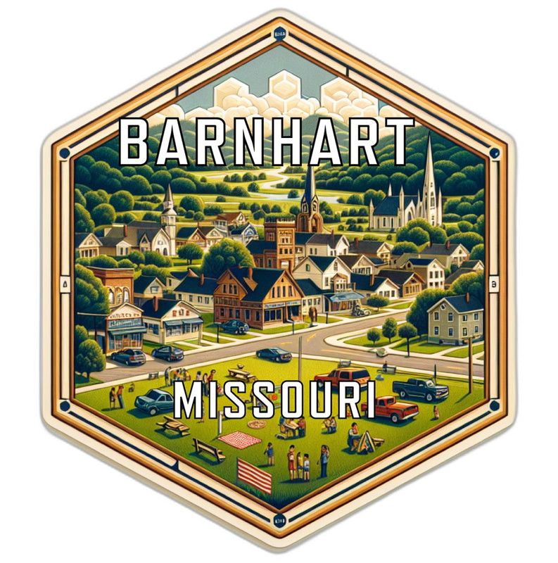 Barnhart Missouri Souvenir Travel Destination Die Cut Hexagon Fridge Magnet 2-Inch