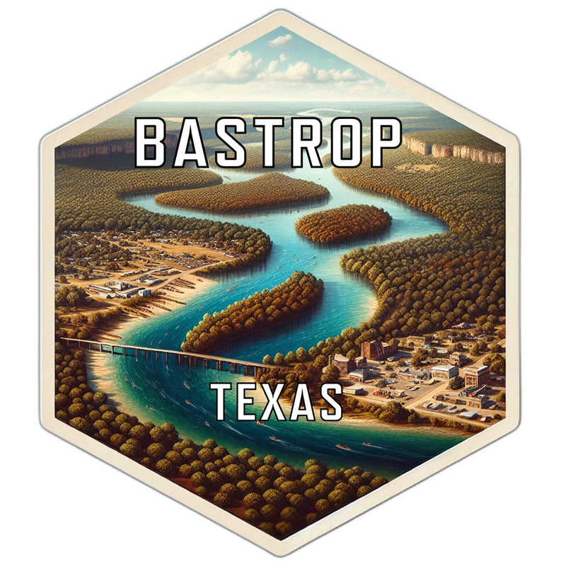 Bastrop Texas Souvenir Travel Destination Die Cut Hexagon Fridge Magnet 6-Inch